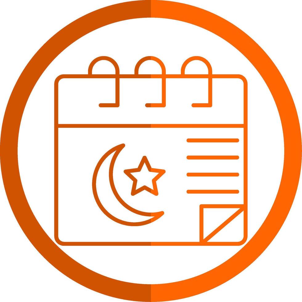 kalender linje orange cirkel ikon vektor