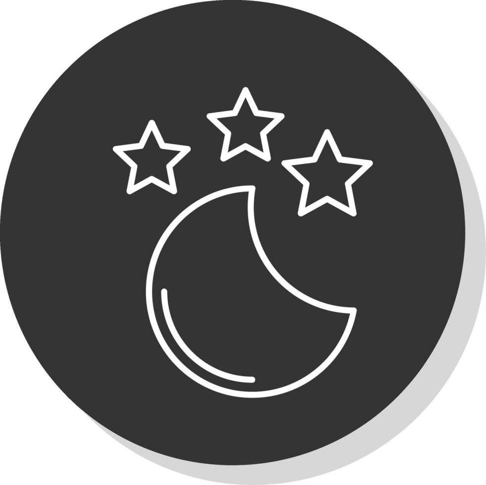 Neu Mond Linie grau Kreis Symbol vektor