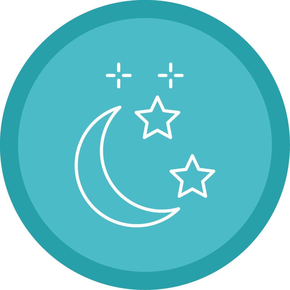 måne och stjärna linje mång cirkel ikon vektor