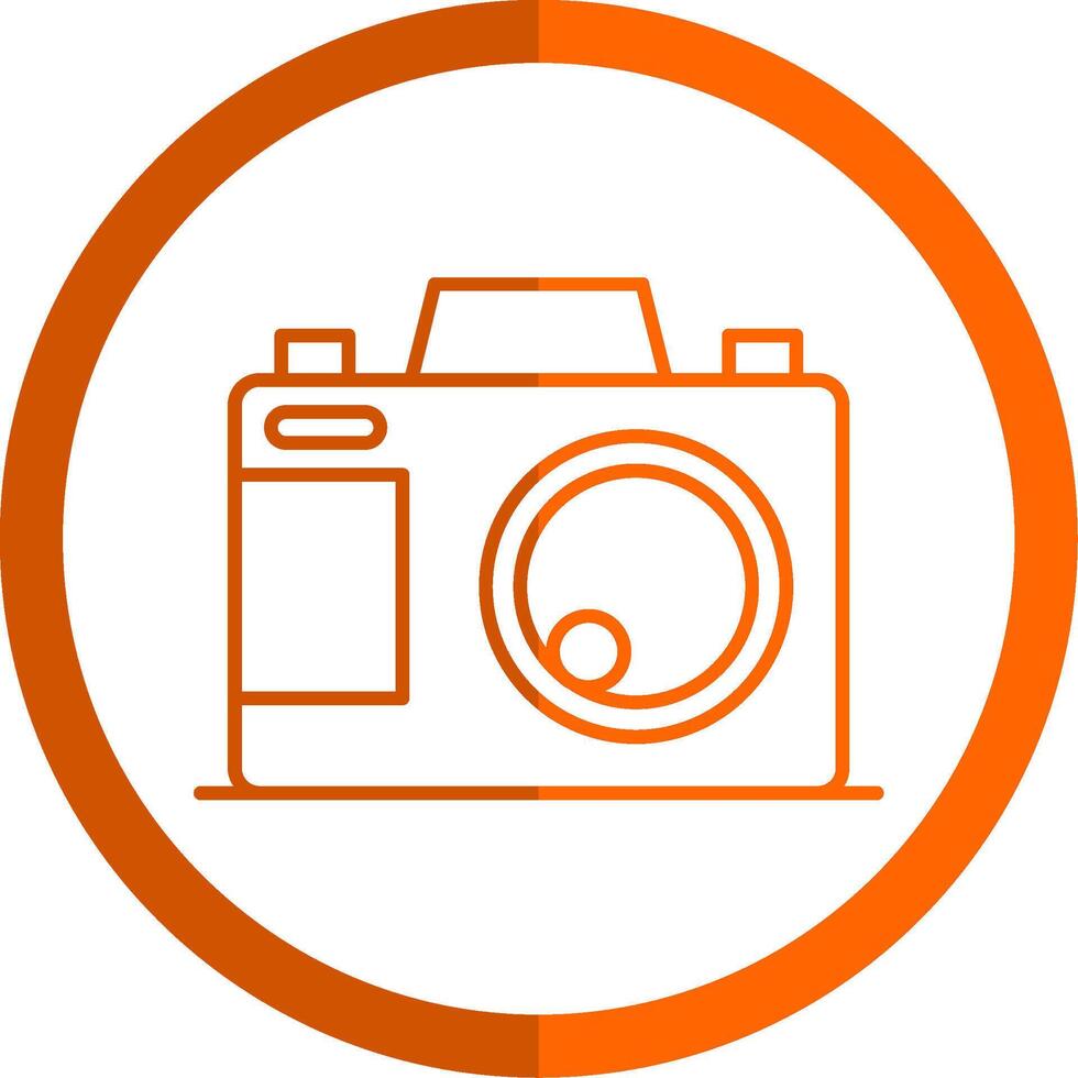 Foto Kamera Linie Orange Kreis Symbol vektor