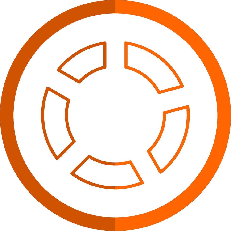 paj Diagram linje orange cirkel ikon vektor