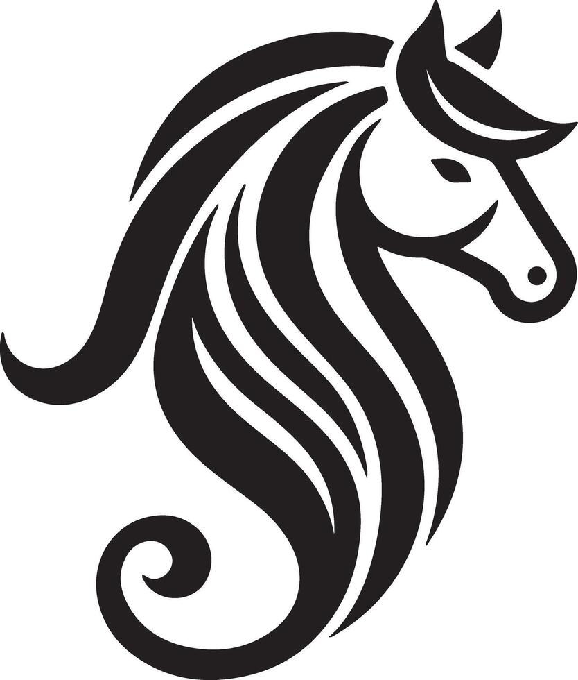 minimal kreativ Pferd elegant Linie Kunst Logo 3 vektor