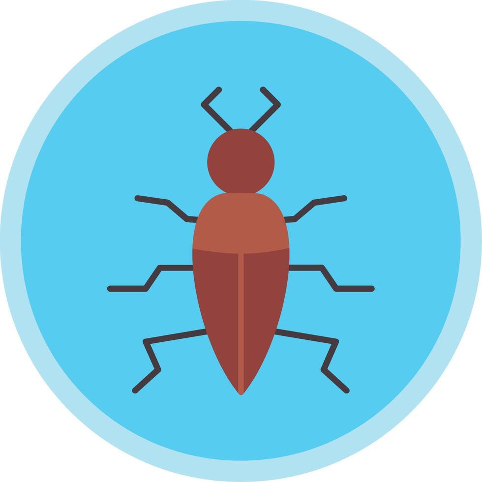 insekt platt mång cirkel ikon vektor