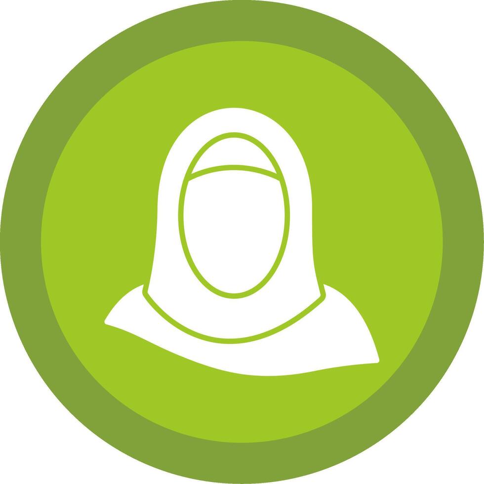 hijab glyf mång cirkel ikon vektor