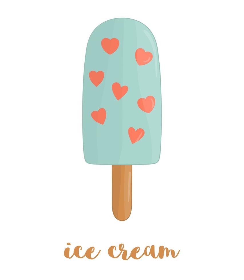 Vektor-Illustration von buntem Eis. süßes Sommerdessert. Zeichnung von Eis isoliert auf weißem Hintergrund. vektor