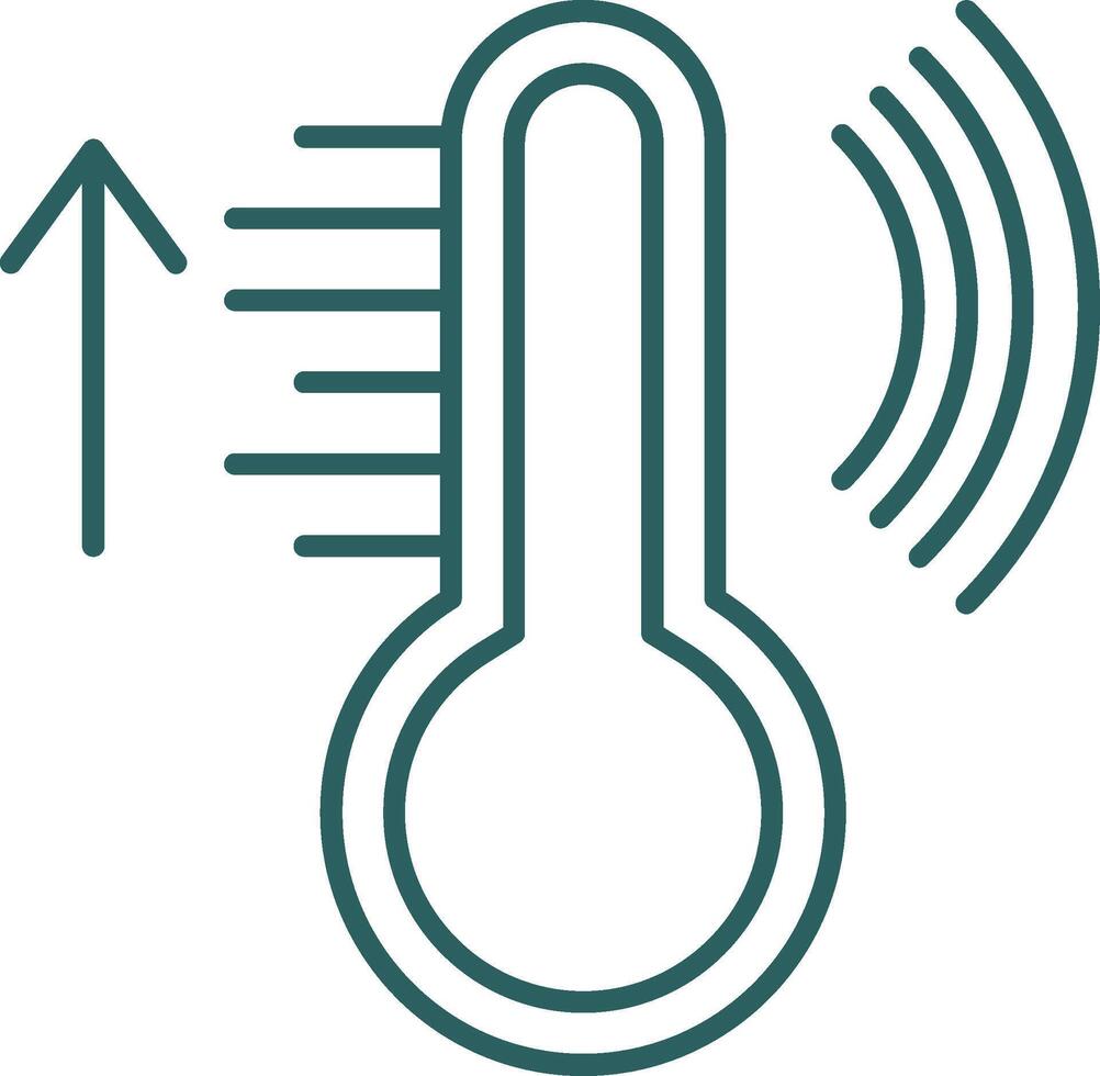 smart temperatur linje lutning runda hörn ikon vektor