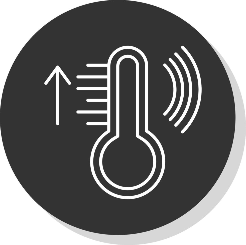 Clever Temperatur Linie grau Kreis Symbol vektor