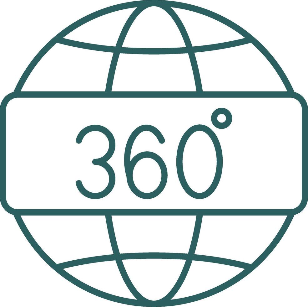 360 Aussicht Linie Gradient runden Ecke Symbol vektor