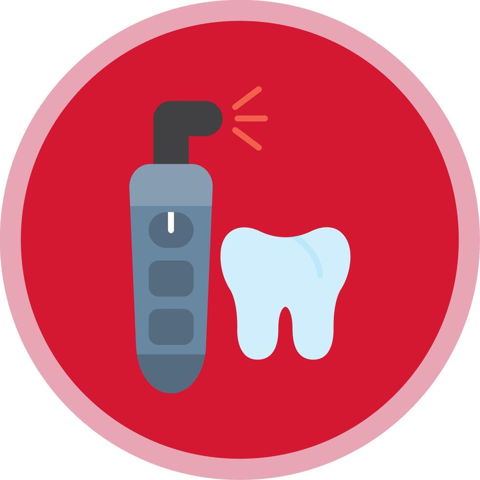 dental irrigator platt mång cirkel ikon vektor