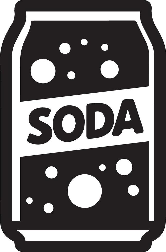 minimal soda tenn kan ikon silhuett, vit bakgrund vektor