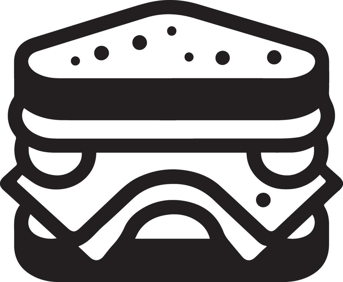 minimal smörgås ikon silhuett, vit bakgrund vektor