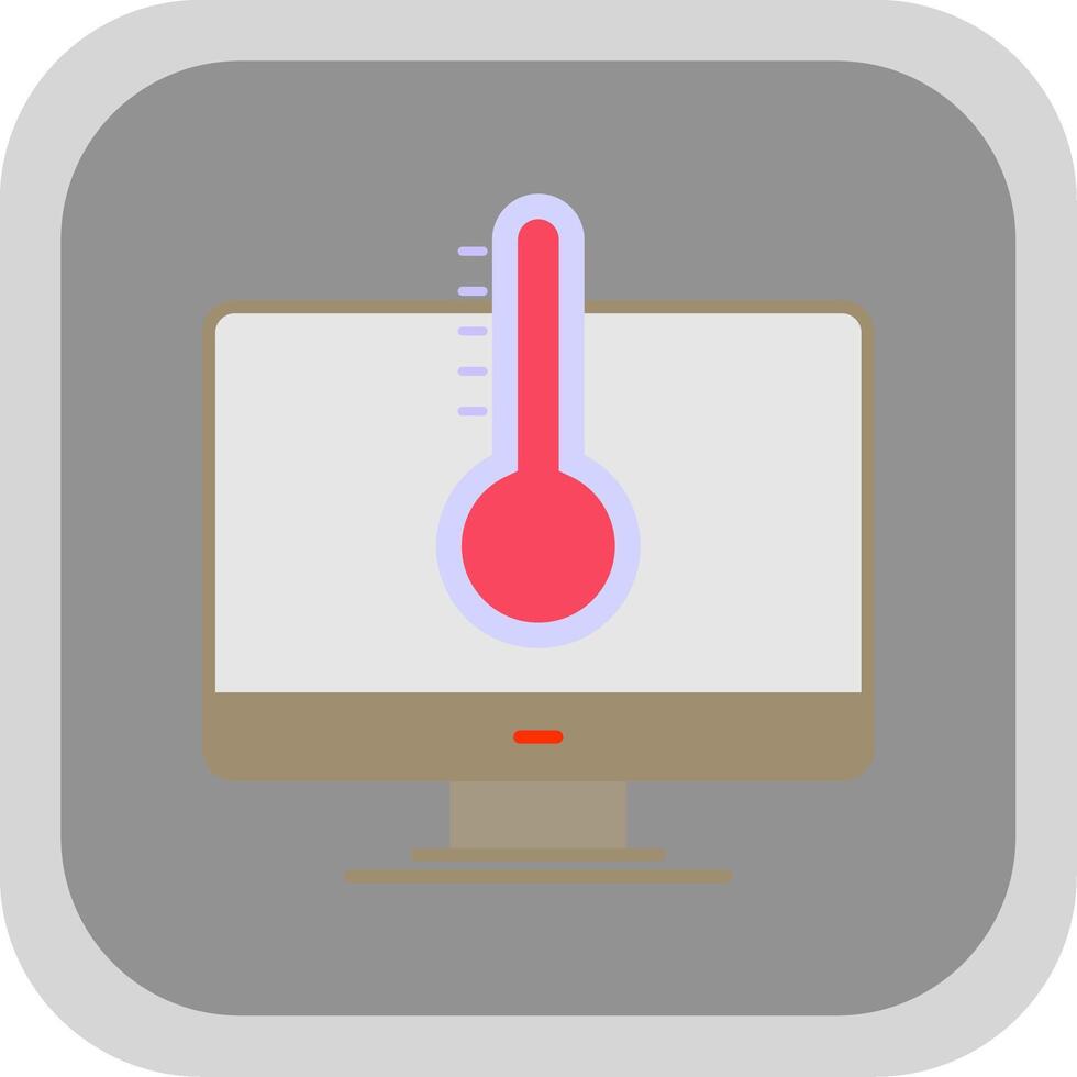 Temperatur eben runden Ecke Symbol vektor