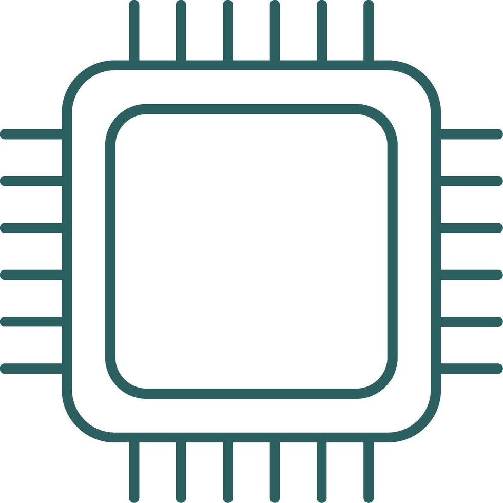 Zentralprozessor Linie Gradient runden Ecke Symbol vektor