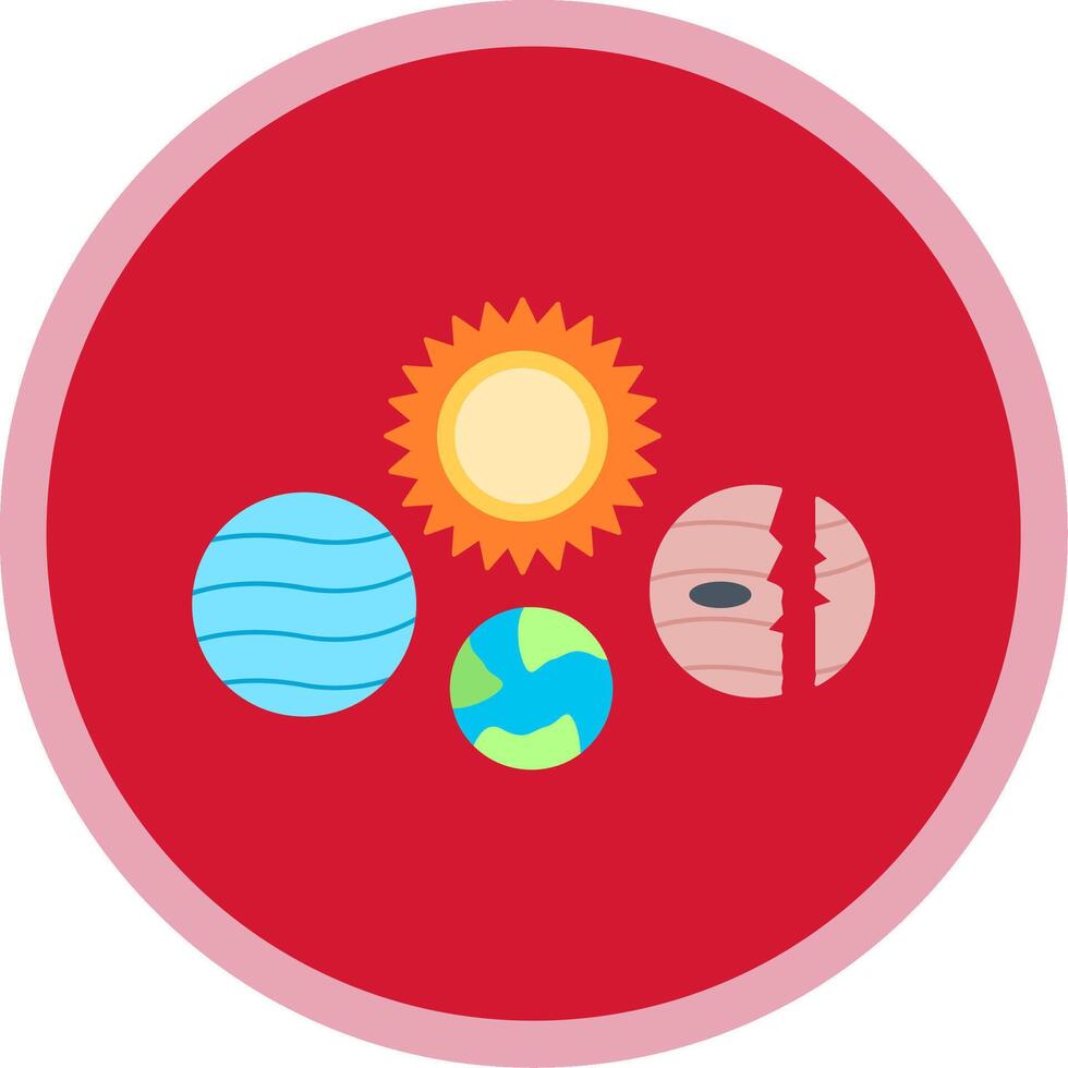 Solar- System eben multi Kreis Symbol vektor