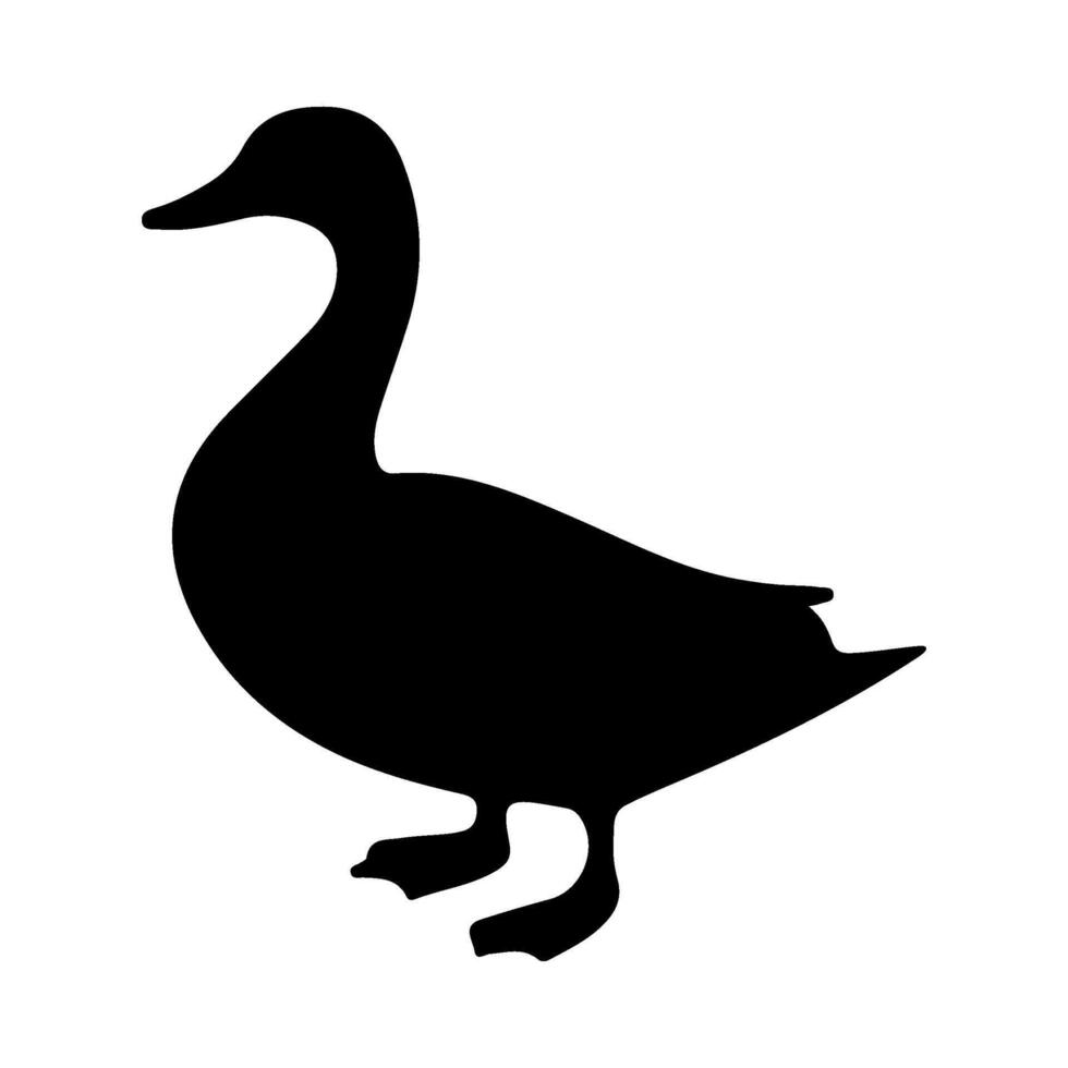 Ente Silhouette Illustration auf Isolierung Hintergrund vektor