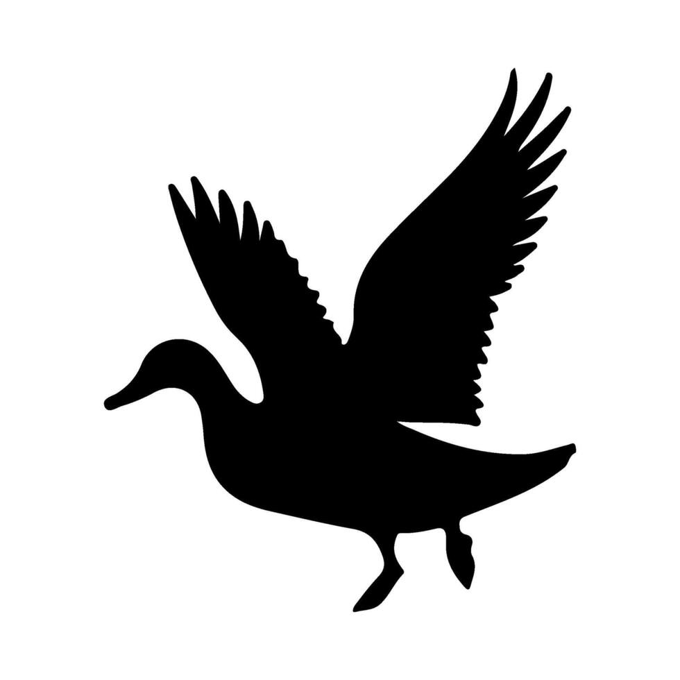 Ente Silhouette Illustration auf Isolierung Hintergrund vektor