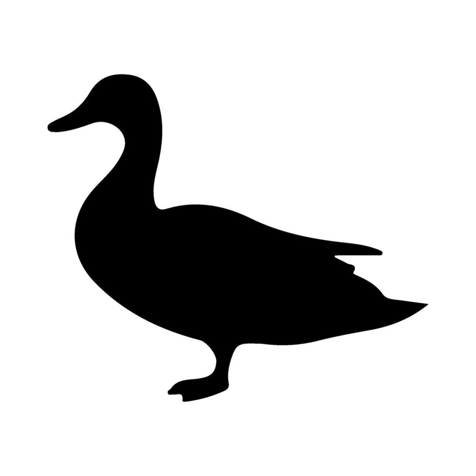 Ente Silhouette Illustration auf Isolierung Hintergrund vektor