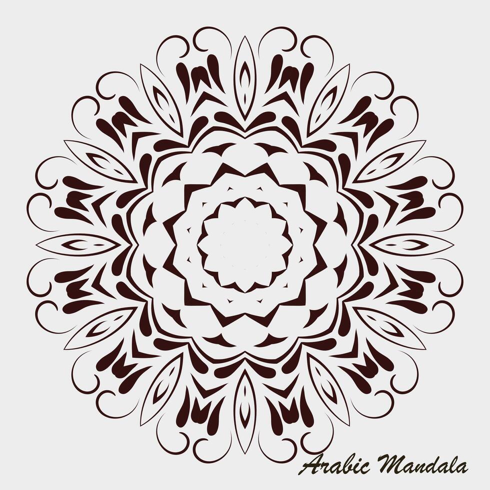 kreativ schwarz Weiß Blumen- Arabisch Mandala Hintergrund Vorlage vektor