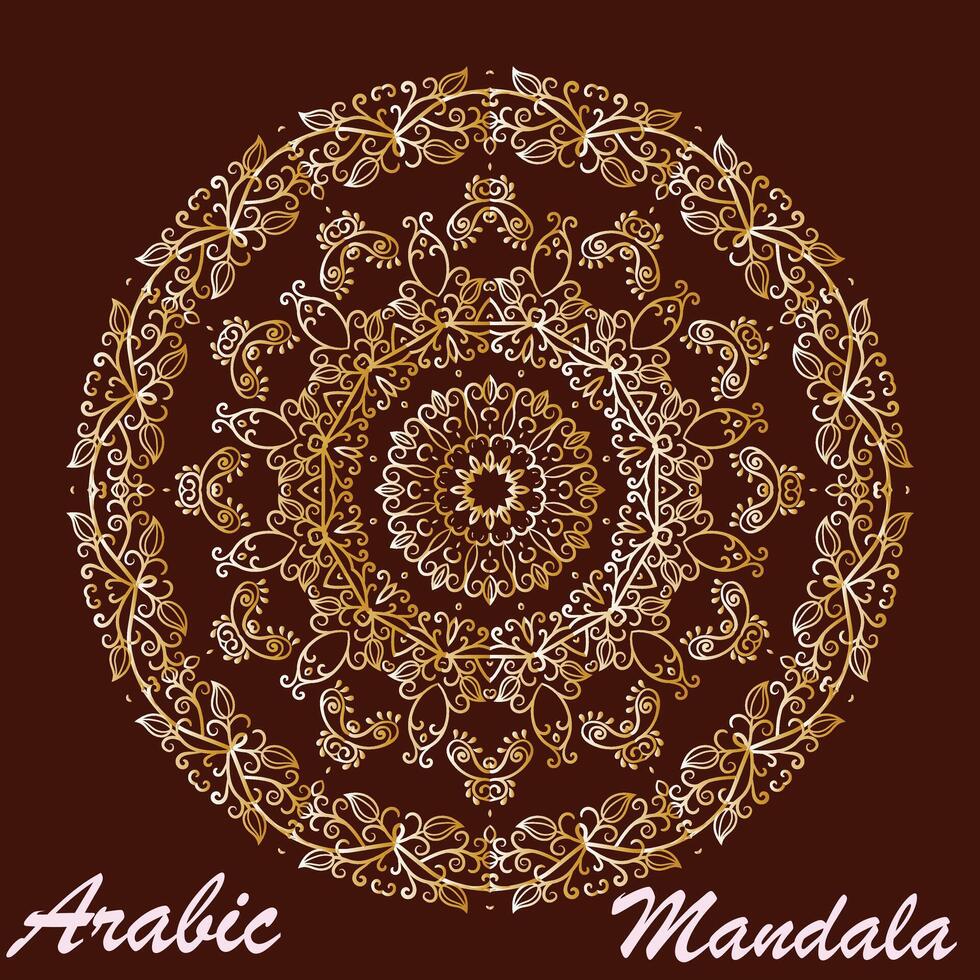 kreativ golden Blumen- Arabisch Mandala Hintergrund Vorlage vektor