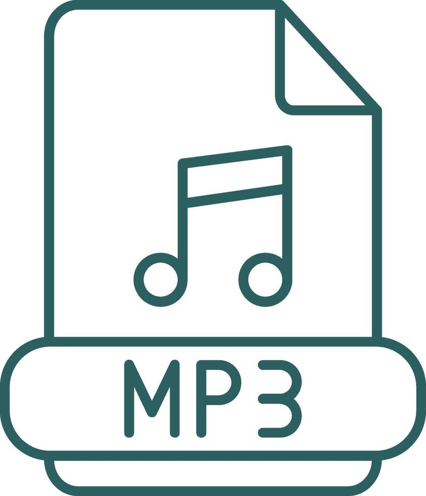 mp3 Linie Gradient runden Ecke Symbol vektor