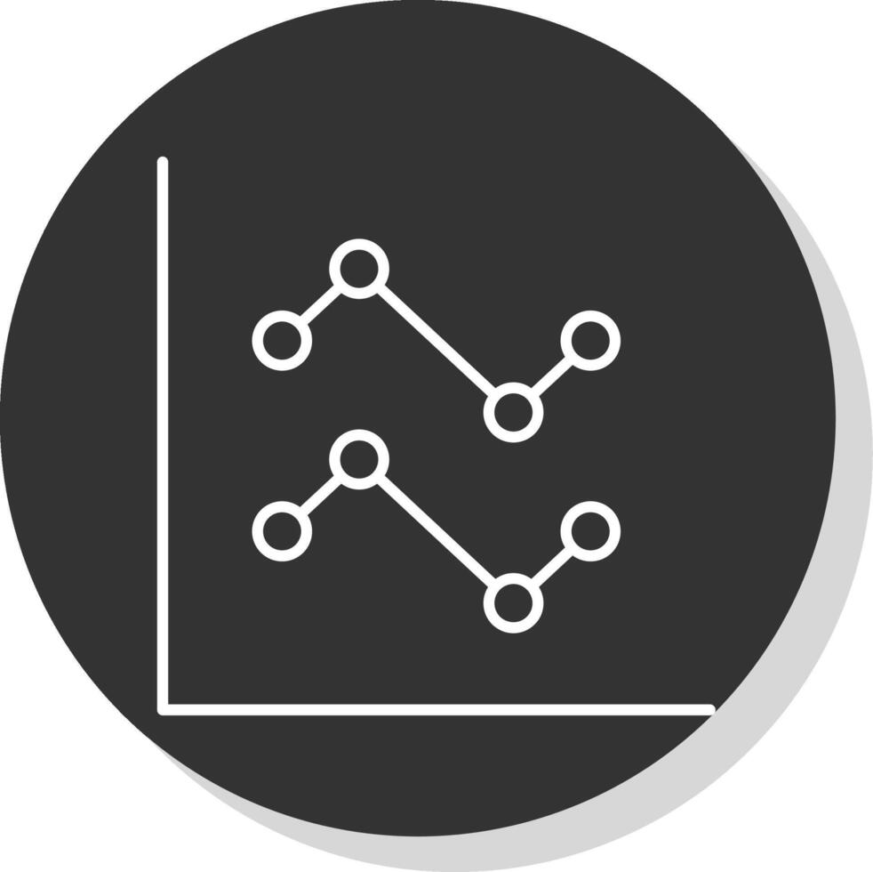 Linie Diagramm Linie grau Kreis Symbol vektor