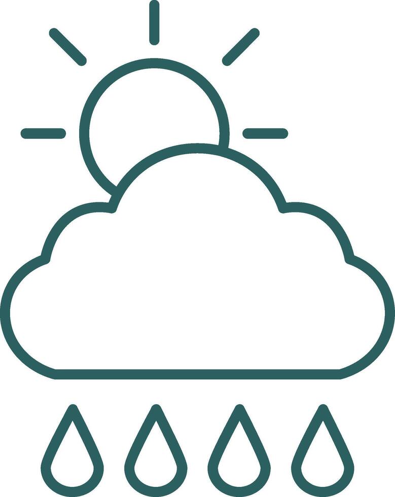 Morgen, Regen Linie Gradient runden Ecke Symbol vektor