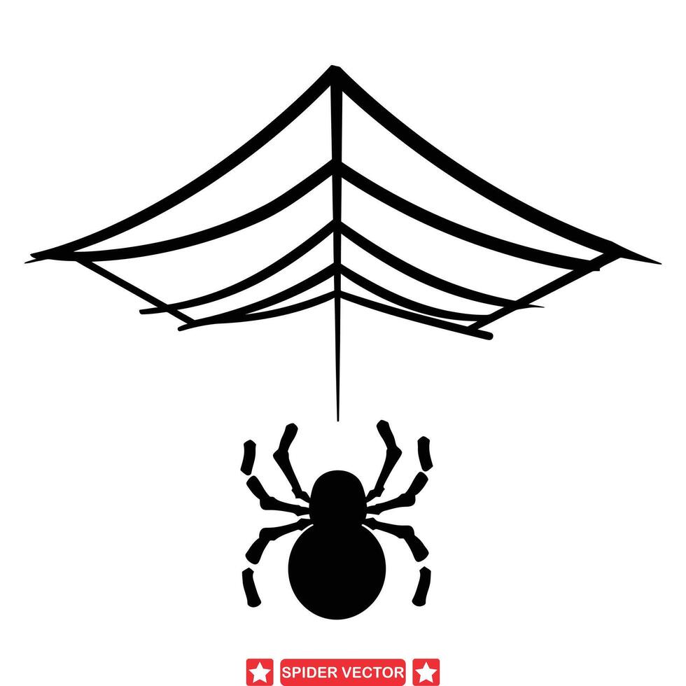 Spinne Schauspiel detailliert Spinne Silhouette einstellen zum Grafik Künstler vektor