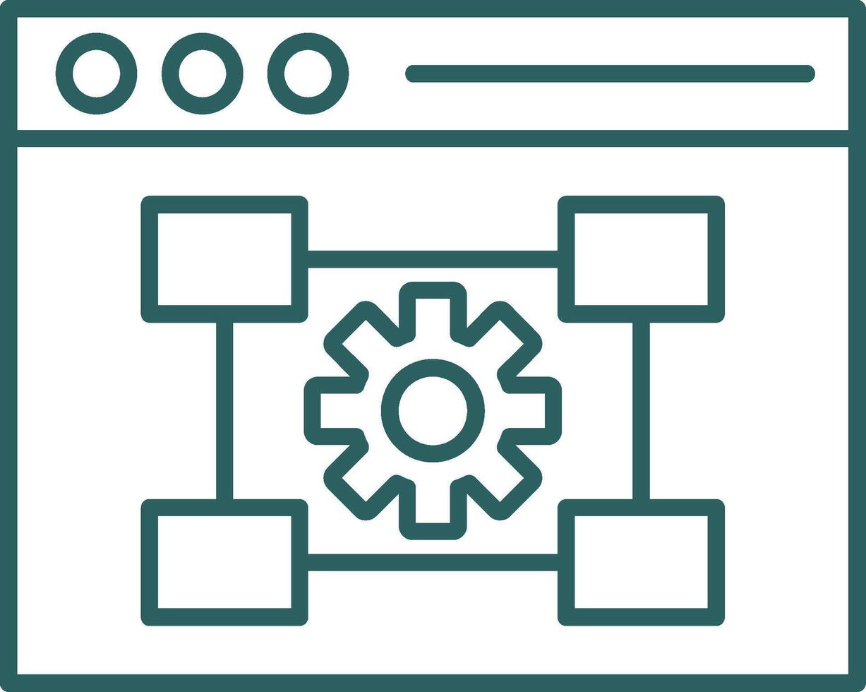 die Einstellungen Linie Gradient runden Ecke Symbol vektor