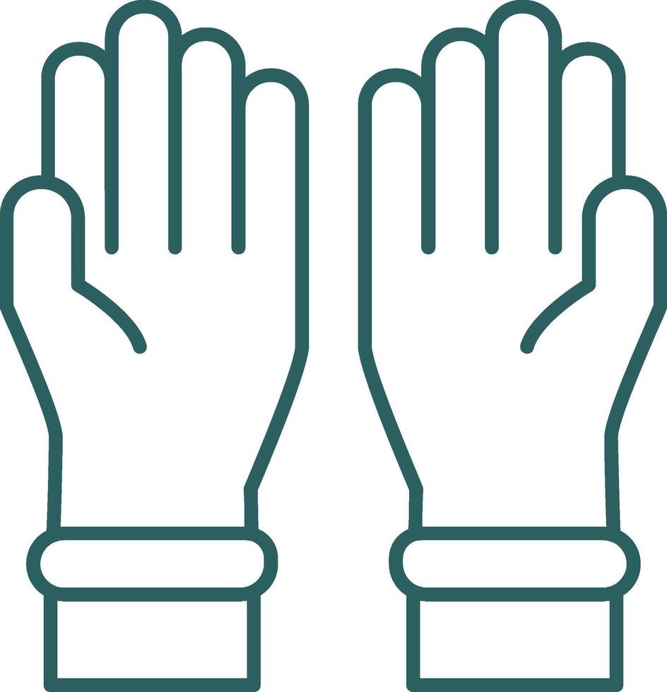 schützend Handschuhe Linie Gradient runden Ecke Symbol vektor