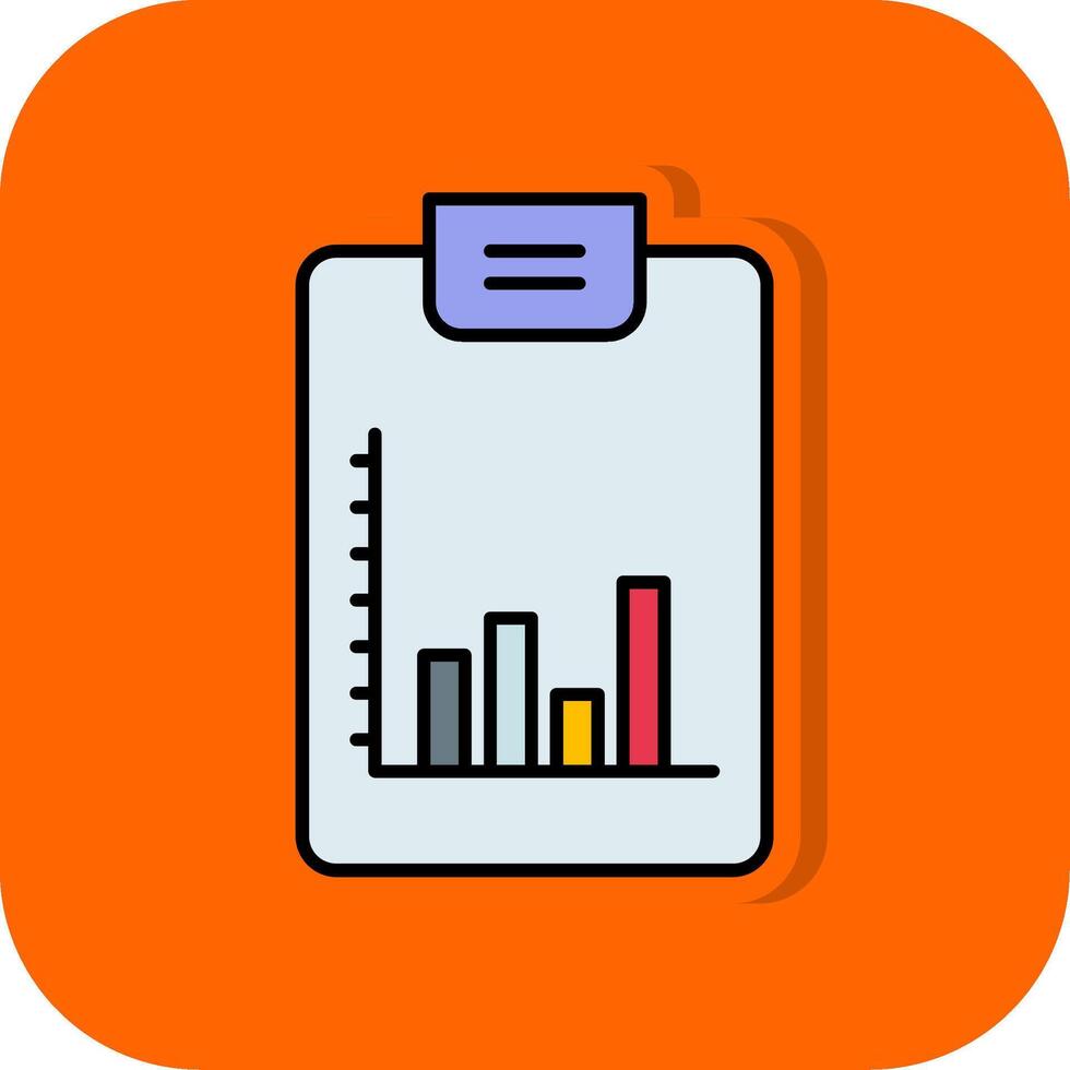 Bar Diagramm gefüllt Orange Hintergrund Symbol vektor