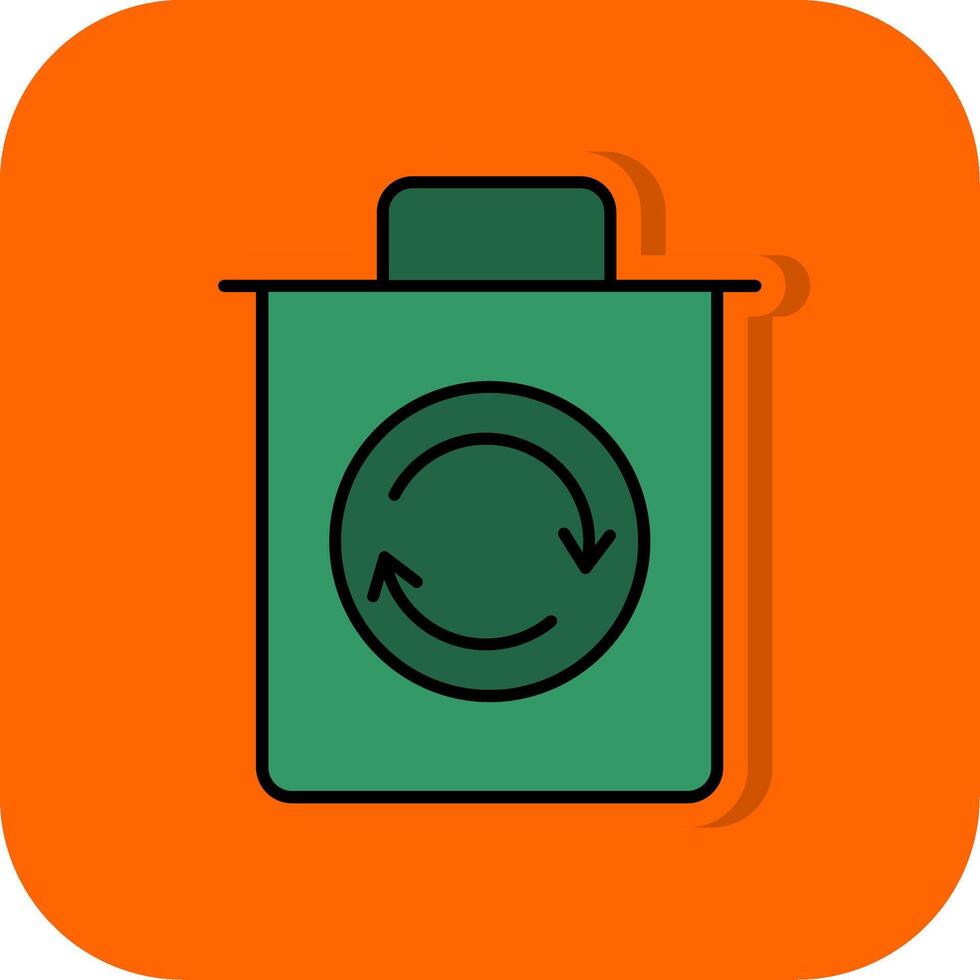 Müll gefüllt Orange Hintergrund Symbol vektor
