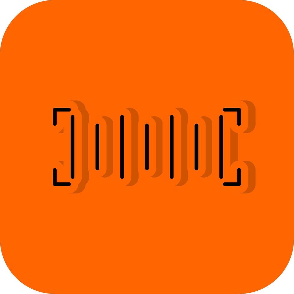 bar koda fylld orange bakgrund ikon vektor