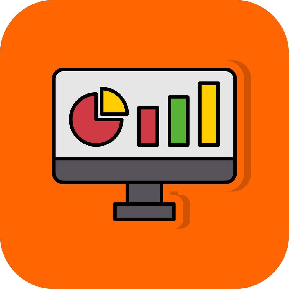 Instrumententafel gefüllt Orange Hintergrund Symbol vektor