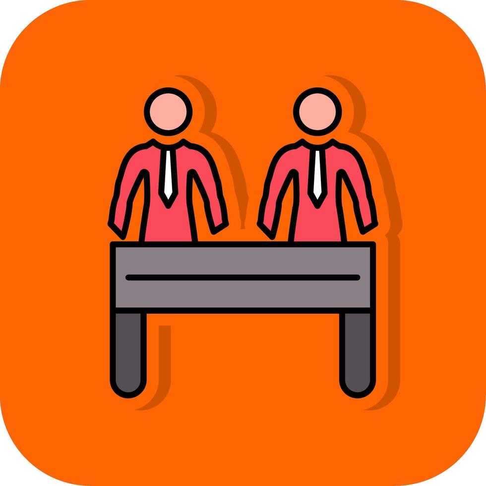 Geschäft Menschen gefüllt Orange Hintergrund Symbol vektor