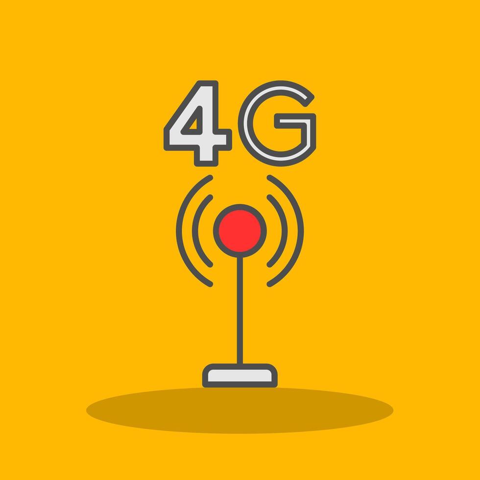 4g gefüllt Schatten Symbol vektor