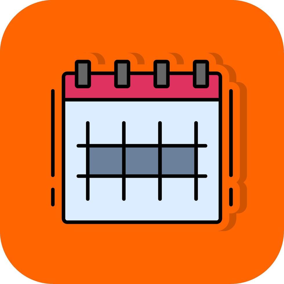 Kalender gefüllt Orange Hintergrund Symbol vektor