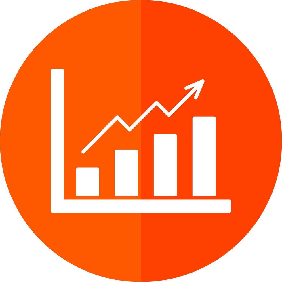 tillväxt Graf glyf röd cirkel ikon vektor
