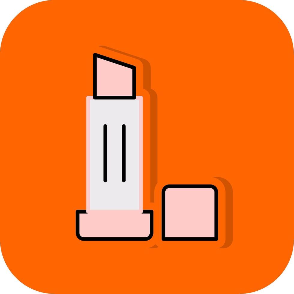 Lippe Balsam gefüllt Orange Hintergrund Symbol vektor