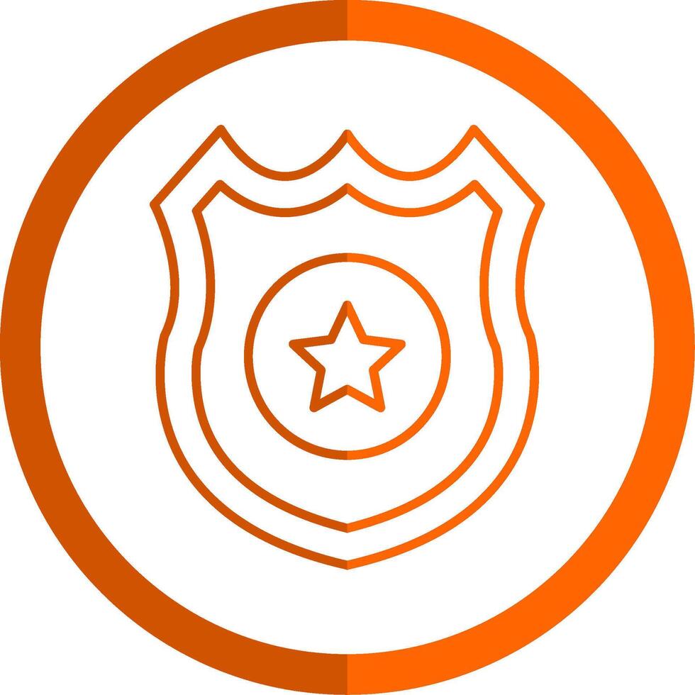 Polizei Abzeichen Linie Orange Kreis Symbol vektor