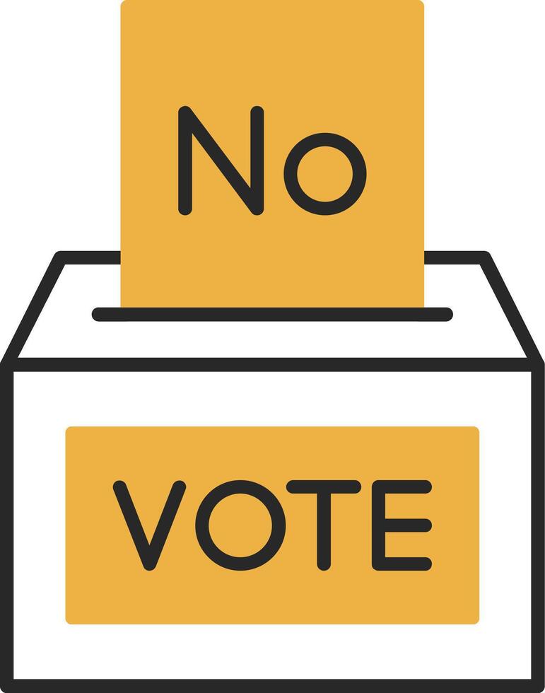 Abstimmung Nein gehäutet gefüllt Symbol vektor