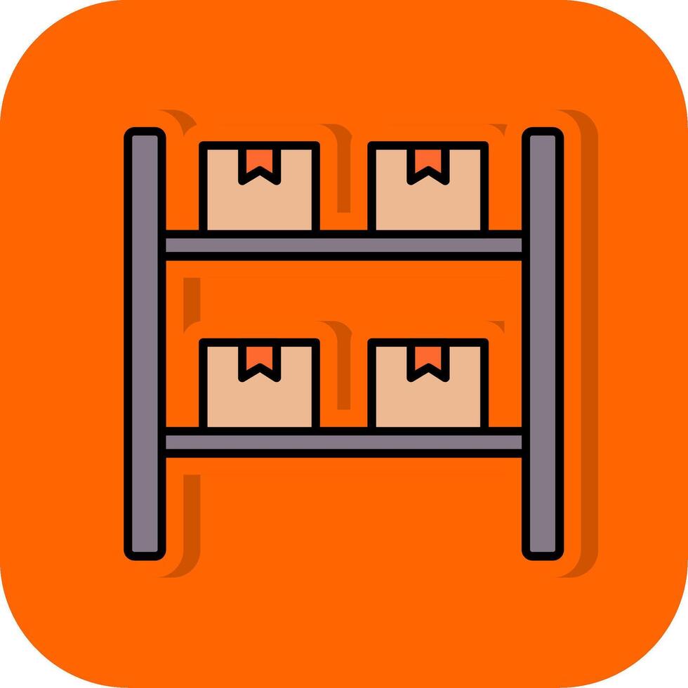 Kisten gefüllt Orange Hintergrund Symbol vektor