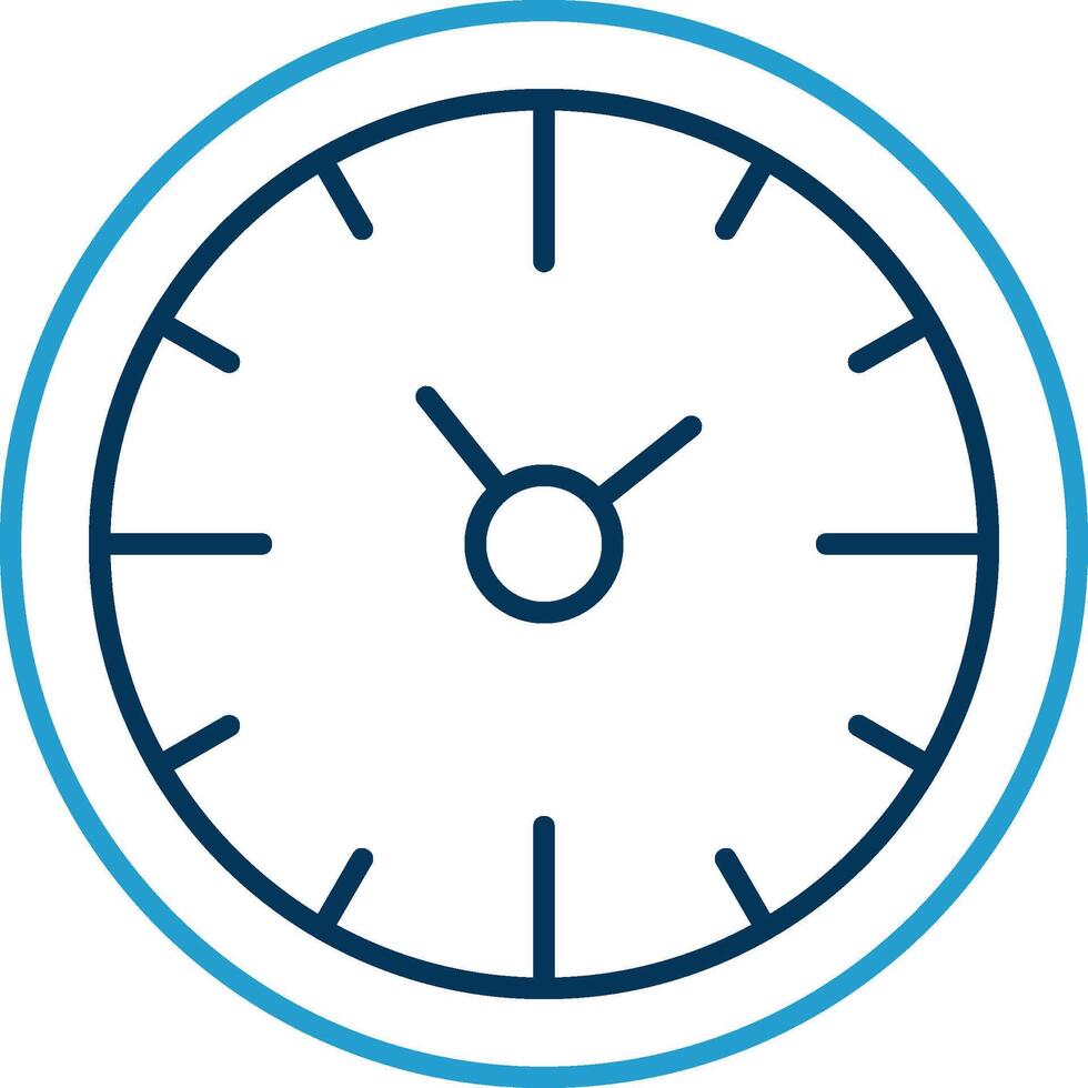Uhr Zeit Linie Blau zwei Farbe Symbol vektor