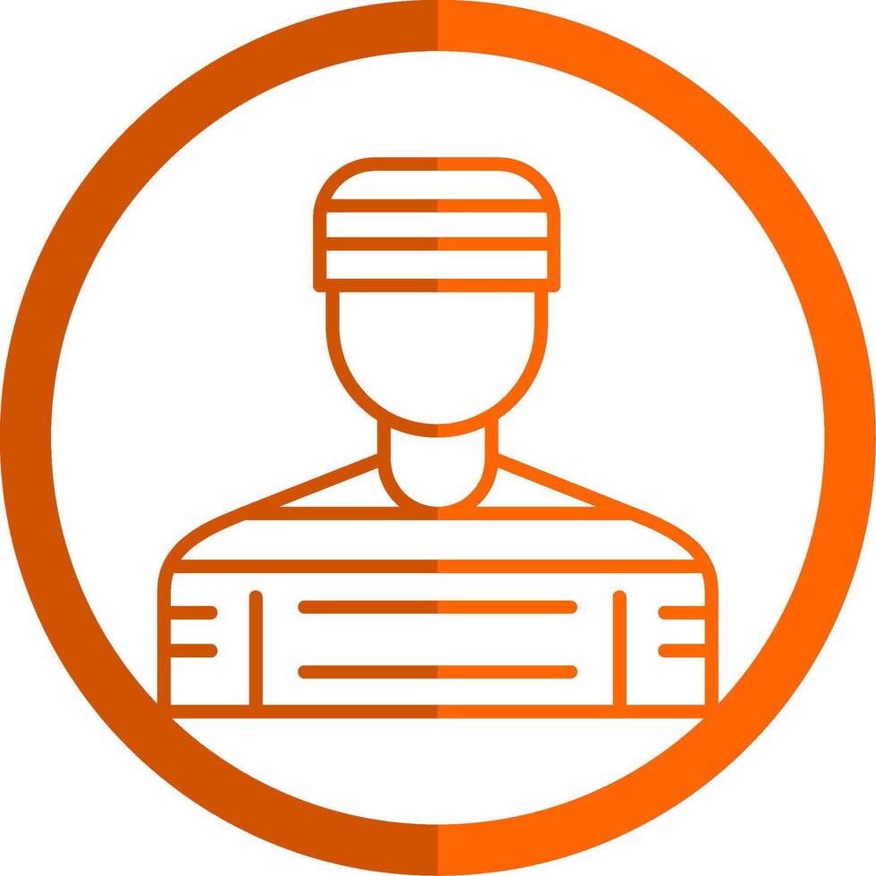 Gefängnis Linie Orange Kreis Symbol vektor