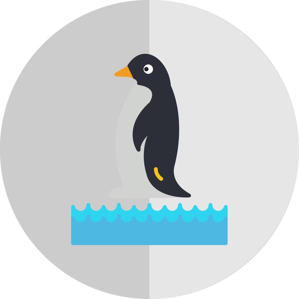 pingvin platt skala ikon vektor