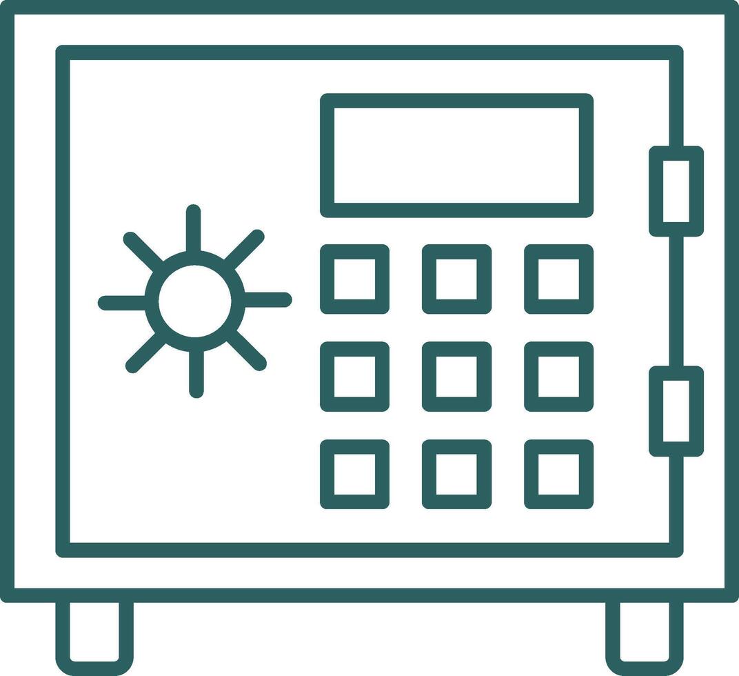 Sicherheit Box Linie Gradient runden Ecke Symbol vektor