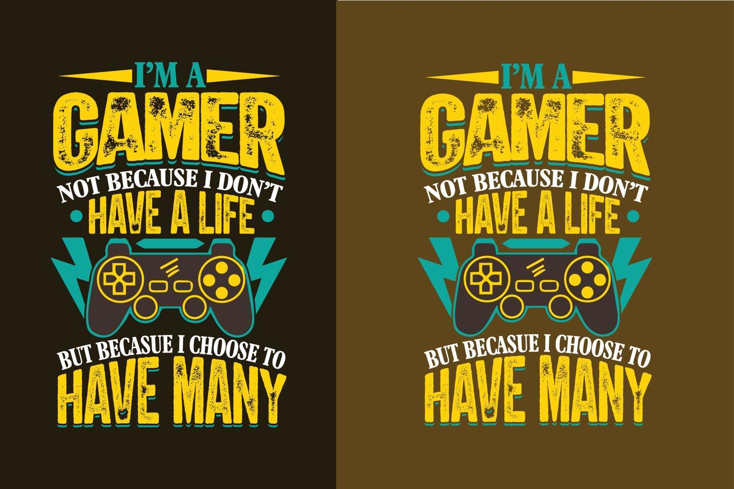 Gaming buntes Vintage-T-Shirt-Design für Gamer oder Gaming-Liebhaber vektor