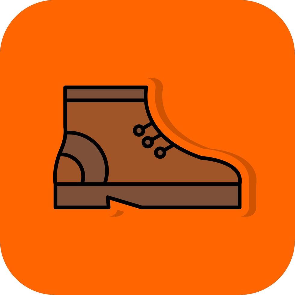 Stiefel gefüllt Orange Hintergrund Symbol vektor