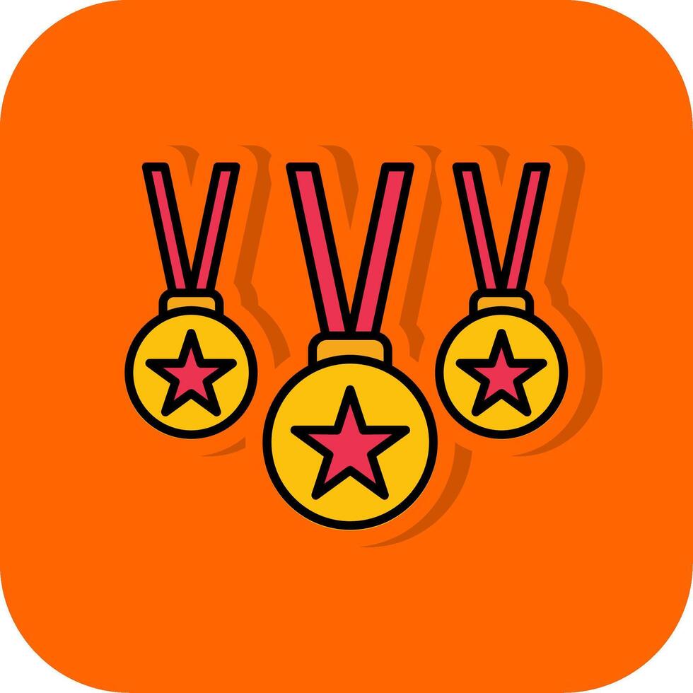 ranking fylld orange bakgrund ikon vektor