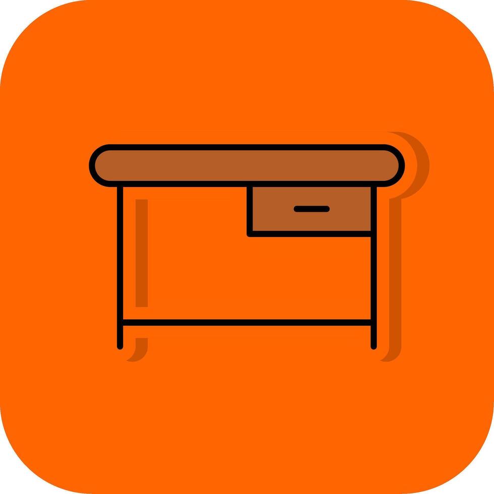 skrivbord fylld orange bakgrund ikon vektor