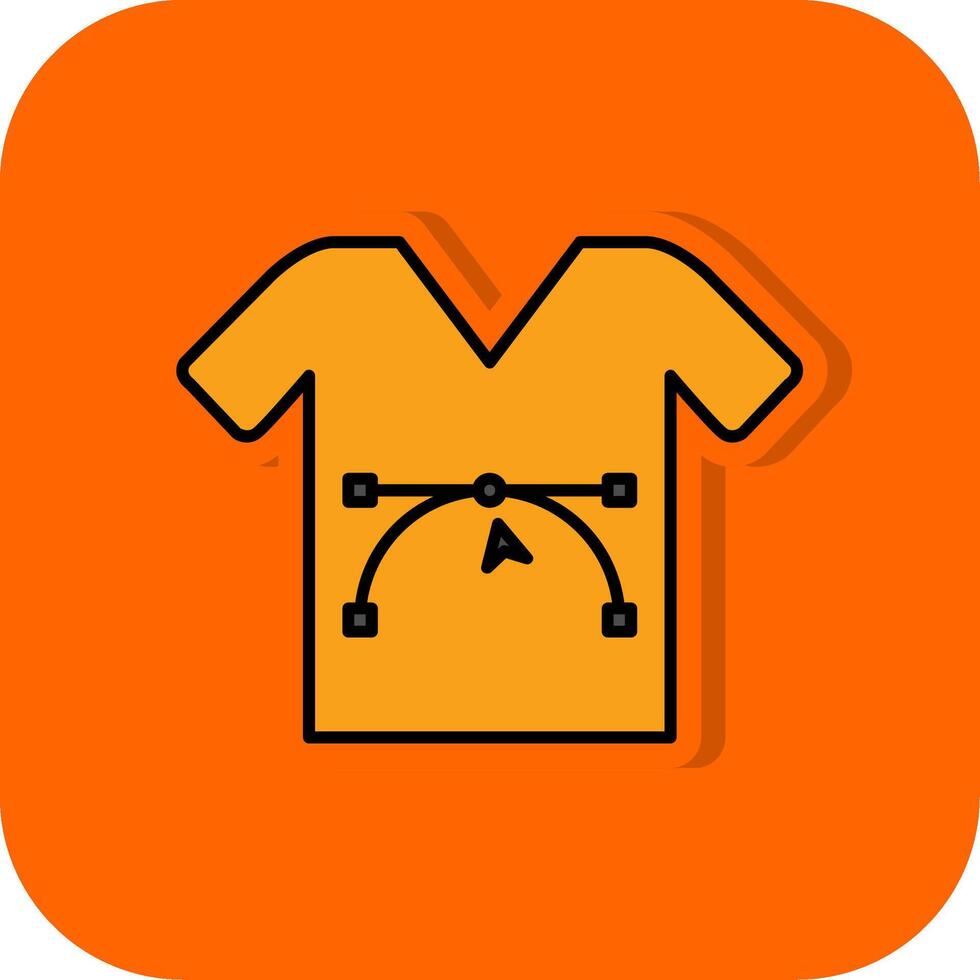 Hemd Design gefüllt Orange Hintergrund Symbol vektor